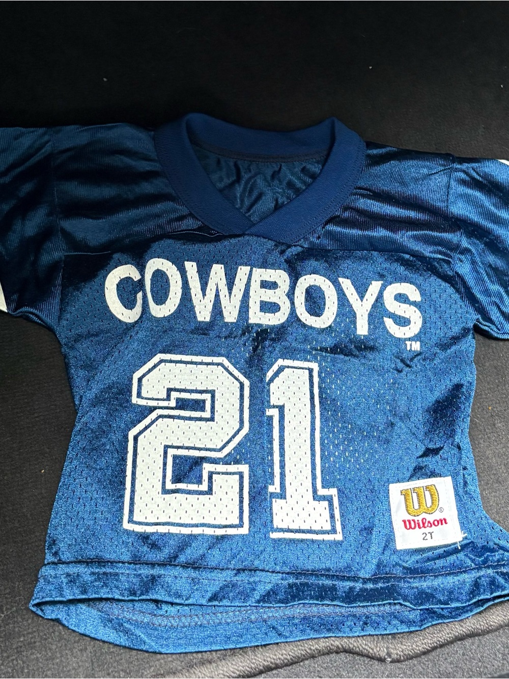 Vintage 90s Wilson Dallas Cowboys NFL Deion Sanders #21 Toddler Jersey Size 2T